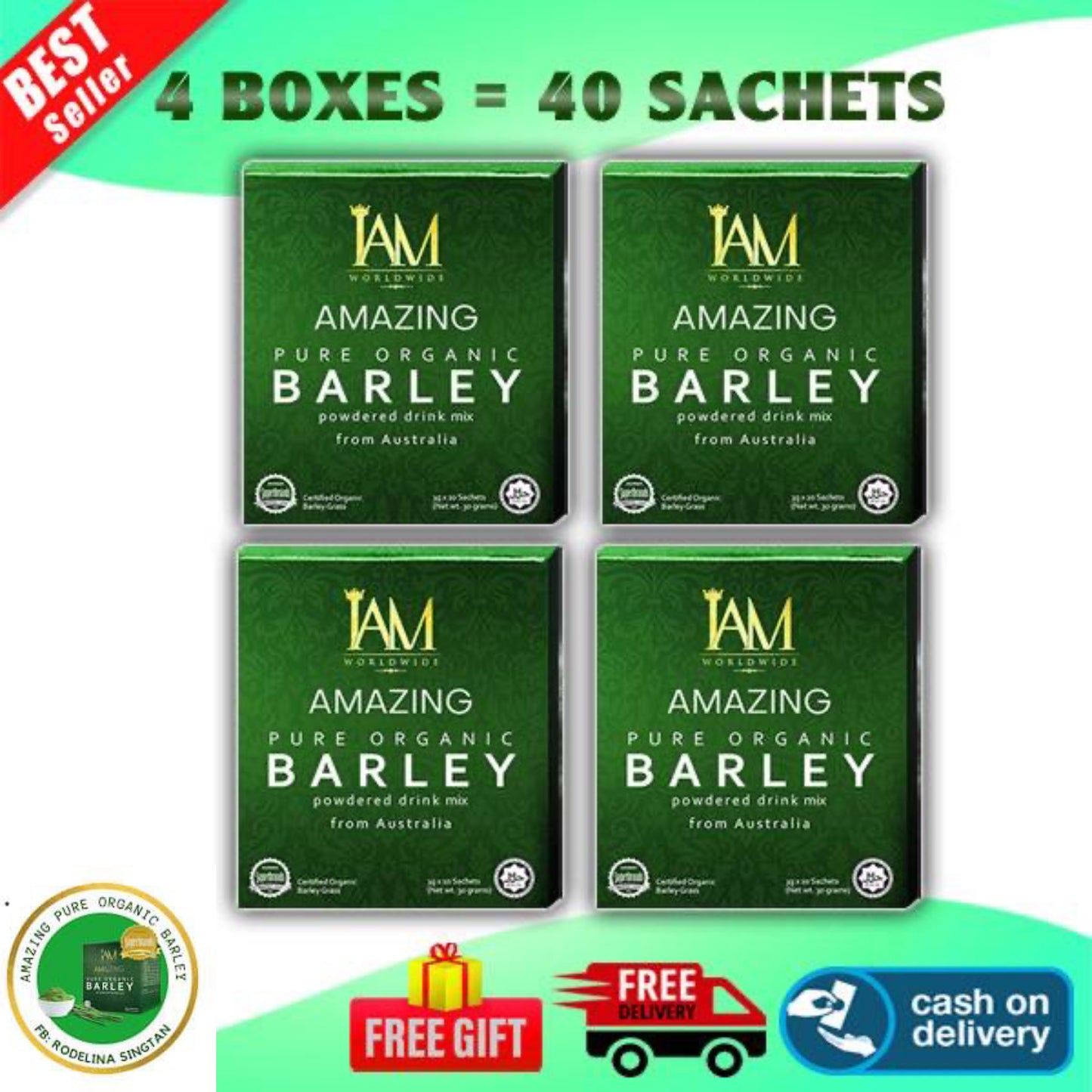 AMazing Pure Organic Barley 4 Boxes | Free Shipping | Cash on Delivery